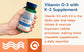 Vitamin D3 with K3 Daily Vitamins for Bone & Cardiovascular Health