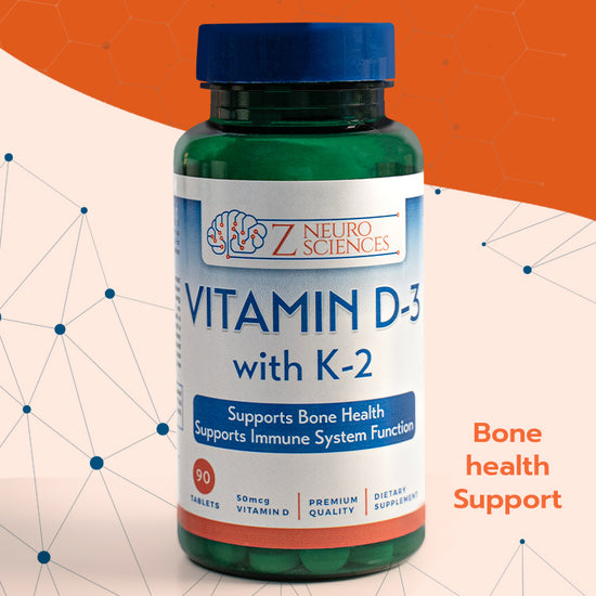 Vitamin D3 with K3 Daily Vitamins for Bone & Cardiovascular Health